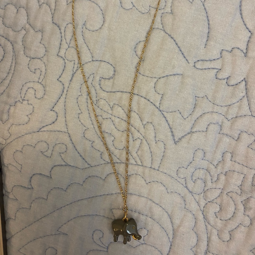 Vintage J Crew Elephant Gold Necklace